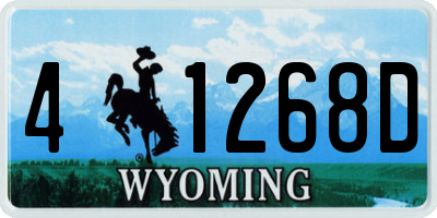 WY license plate 41268D