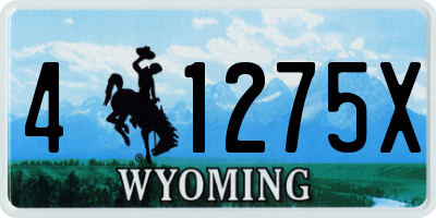 WY license plate 41275X