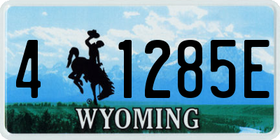 WY license plate 41285E