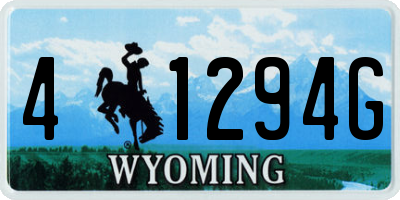 WY license plate 41294G