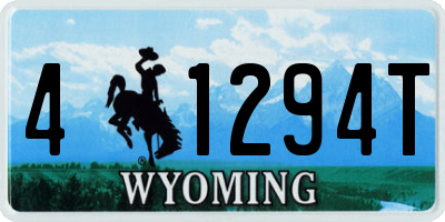 WY license plate 41294T