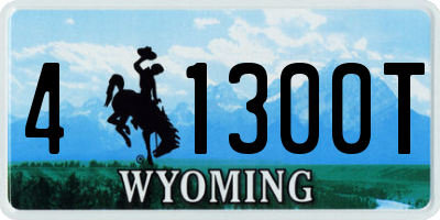WY license plate 41300T