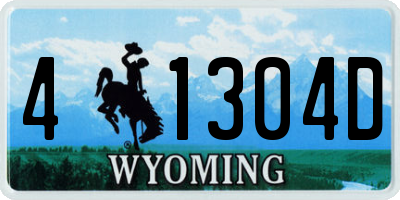 WY license plate 41304D