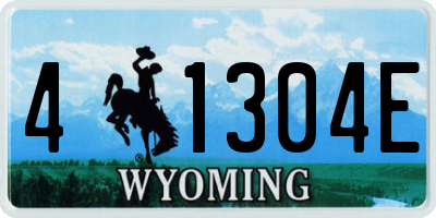 WY license plate 41304E