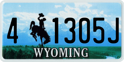 WY license plate 41305J