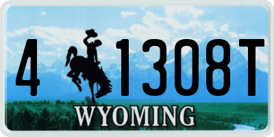 WY license plate 41308T