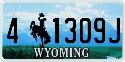 WY license plate 41309J