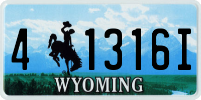 WY license plate 41316I