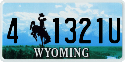 WY license plate 41321U