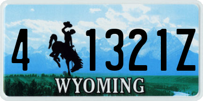WY license plate 41321Z