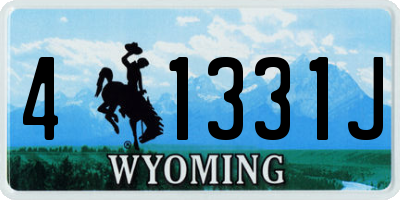 WY license plate 41331J