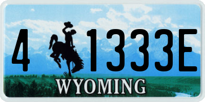 WY license plate 41333E