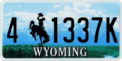 WY license plate 41337K