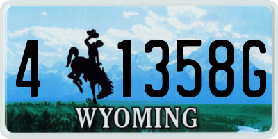 WY license plate 41358G