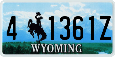WY license plate 41361Z