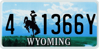 WY license plate 41366Y