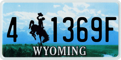 WY license plate 41369F