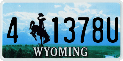 WY license plate 41378U