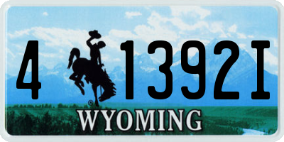 WY license plate 41392I