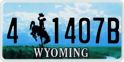 WY license plate 41407B