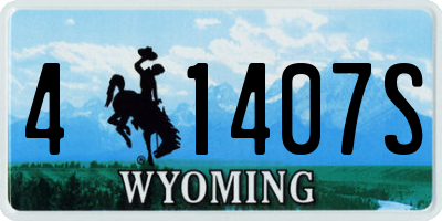 WY license plate 41407S