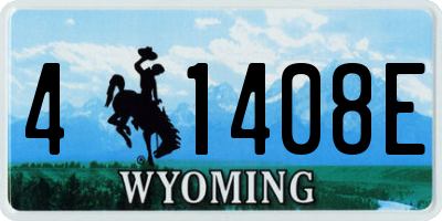 WY license plate 41408E