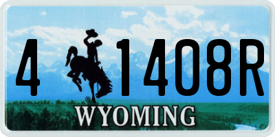 WY license plate 41408R