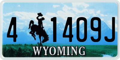 WY license plate 41409J