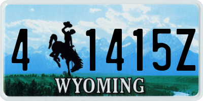 WY license plate 41415Z