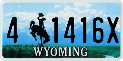 WY license plate 41416X