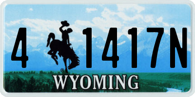 WY license plate 41417N