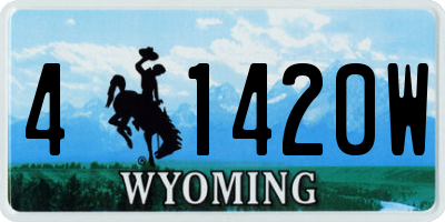 WY license plate 41420W