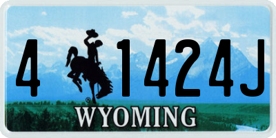 WY license plate 41424J