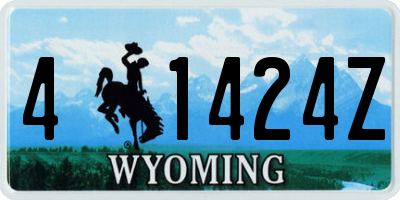 WY license plate 41424Z