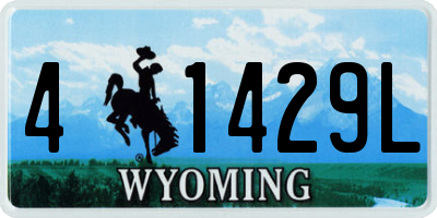 WY license plate 41429L