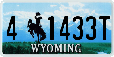 WY license plate 41433T