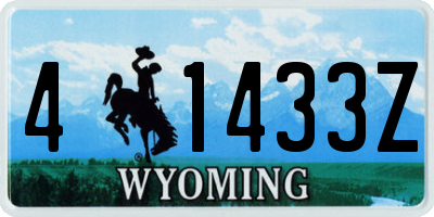 WY license plate 41433Z