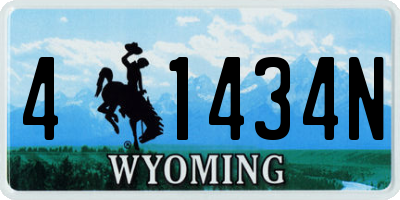 WY license plate 41434N