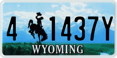 WY license plate 41437Y