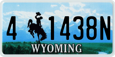 WY license plate 41438N