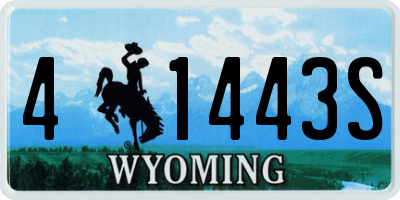 WY license plate 41443S