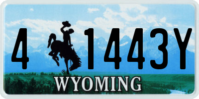 WY license plate 41443Y