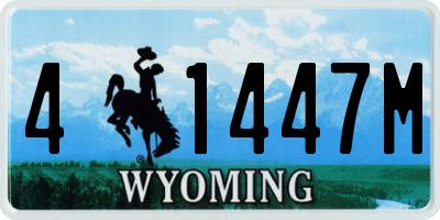 WY license plate 41447M