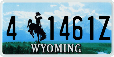WY license plate 41461Z