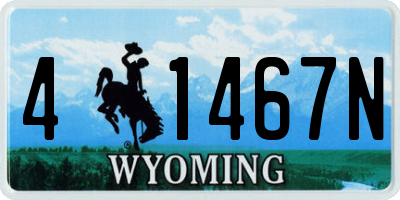 WY license plate 41467N