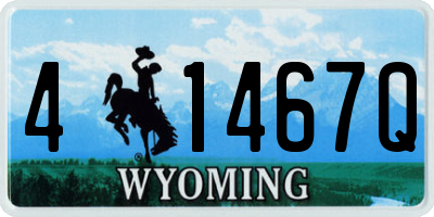 WY license plate 41467Q
