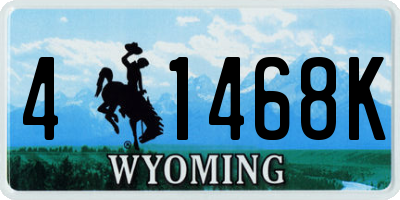 WY license plate 41468K