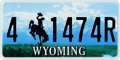 WY license plate 41474R