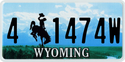 WY license plate 41474W