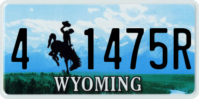 WY license plate 41475R